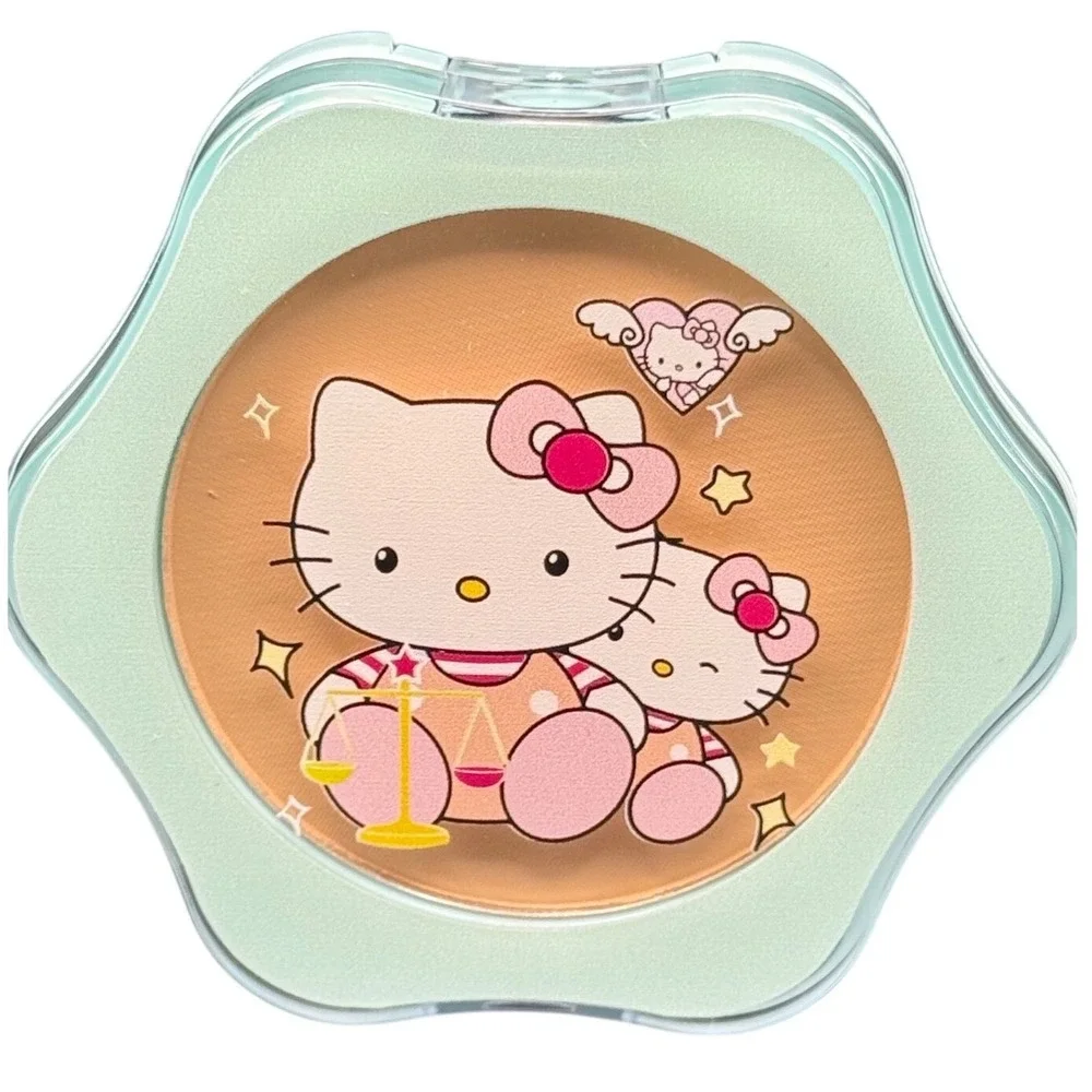 Natural Press Face Powder Compact Libra Zodiac Peach 10g